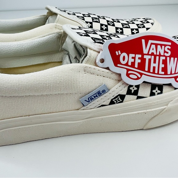 Vans x Louis Vuitton Unisex White Black Checkered Slip-On Monogram Sneaker NEW - Picture 7 of 9